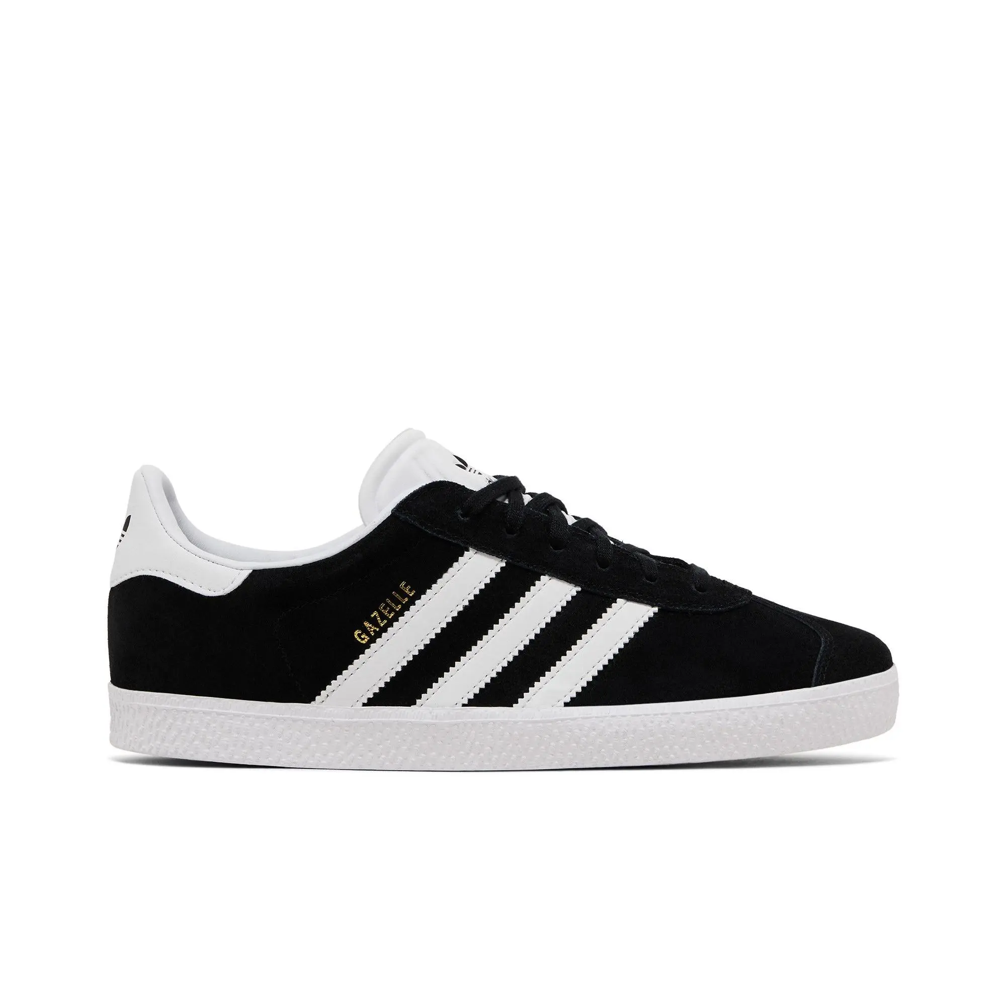 adidas Gazelle J 'Core Black' (Unisex) Core Black/Footwear White/Gold Metallic childrens skate shoes BB2502