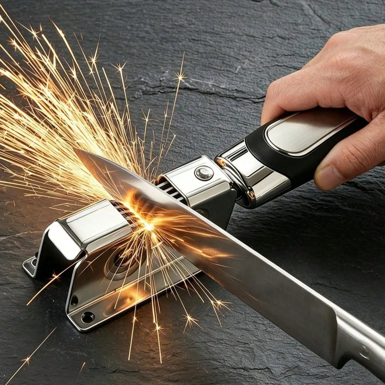 Professional Fast Sharpening Knife Sharpener, Multi Slot Manual Blade Grinder, for Chef Knives, Fruit Knives, Scissors, Pruners, Durable Kitchen Tool, Kitchenware