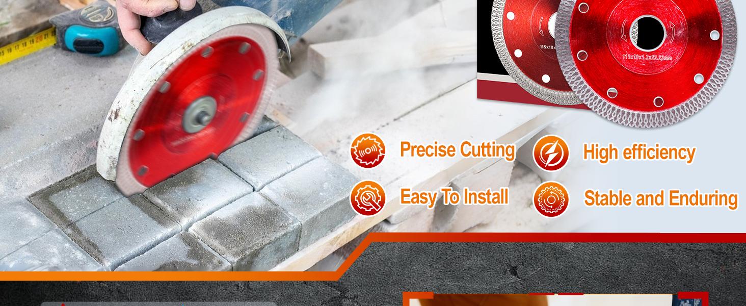 4-1/2" Super Thin Diamond Blade for Ceramic Porcelain Tile, Indestructible Disc for Tile Cutter & Angle Grinder