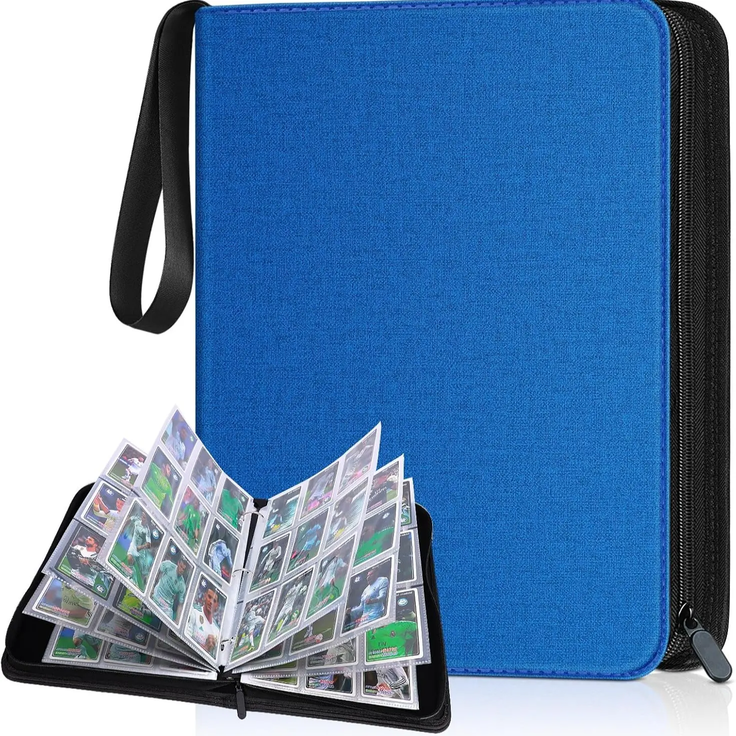 900 Pockets Card Binder, Trading Card Album Display Holder, PU Cover Zip Binder, Durable Card Holder for Tcg Game Cards and Sports Cards, Trading Card Storage, Trading Card Organizer