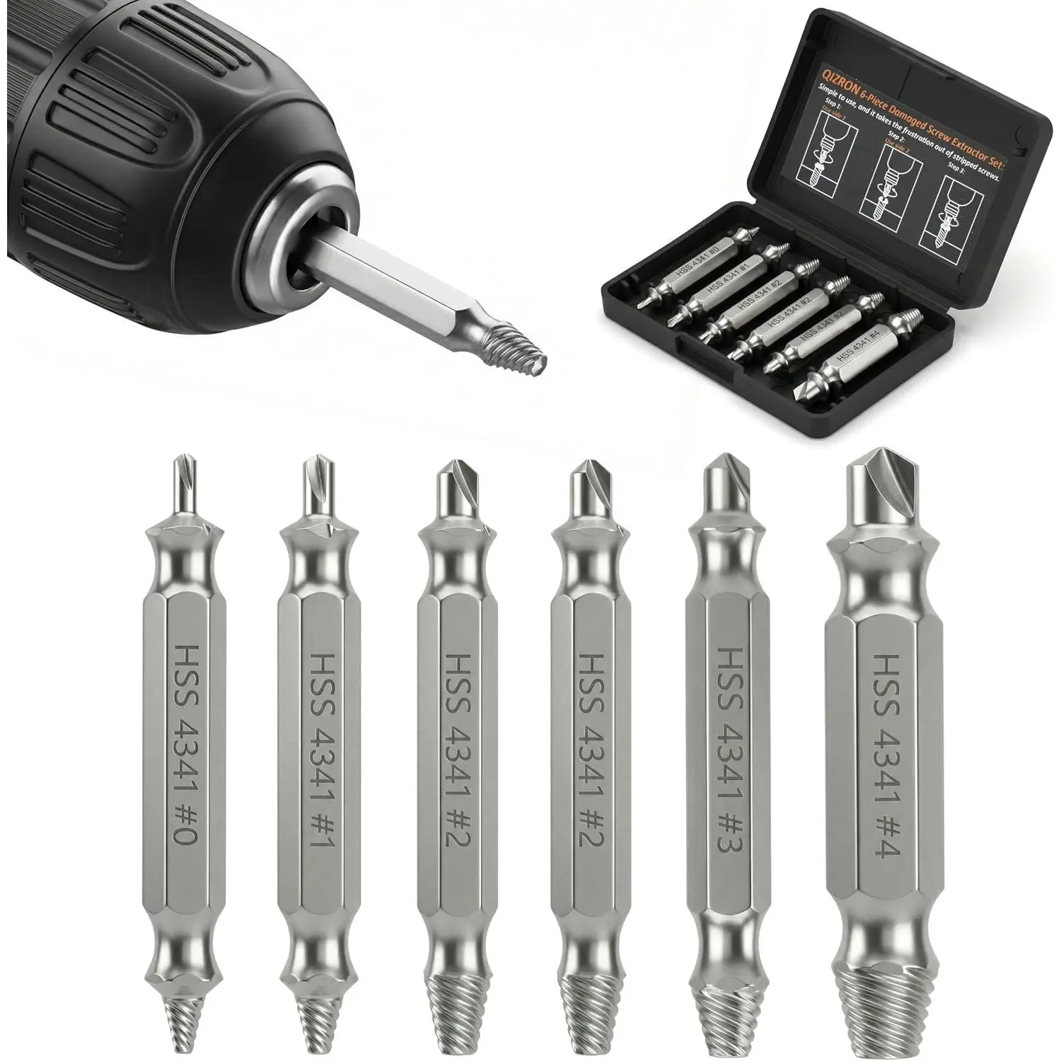Gifts for Men, Damaged Screw Extractor Set - Xmas Stocking Stuffers for Him| Remover for Stripped Head Screws Nuts &, Easy Removal Bit Tool Kit with Case, Perfect Gifts for Dad