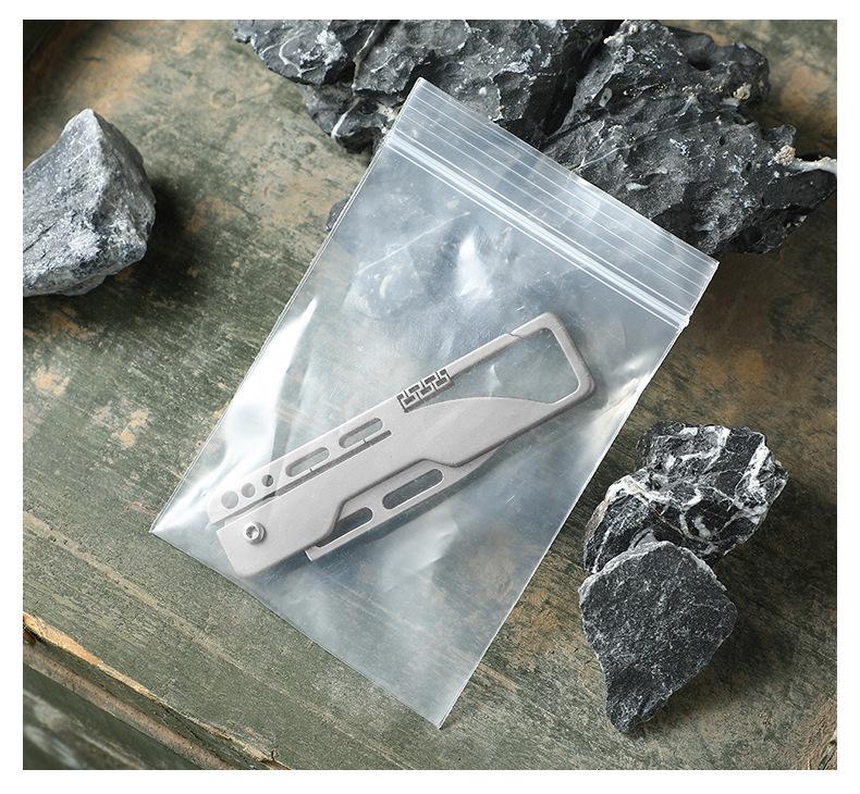 EDC Titanium Mini Folding Knife Keychain Multitool Portable for Package Opening Outdoor Hiking Camping Tool