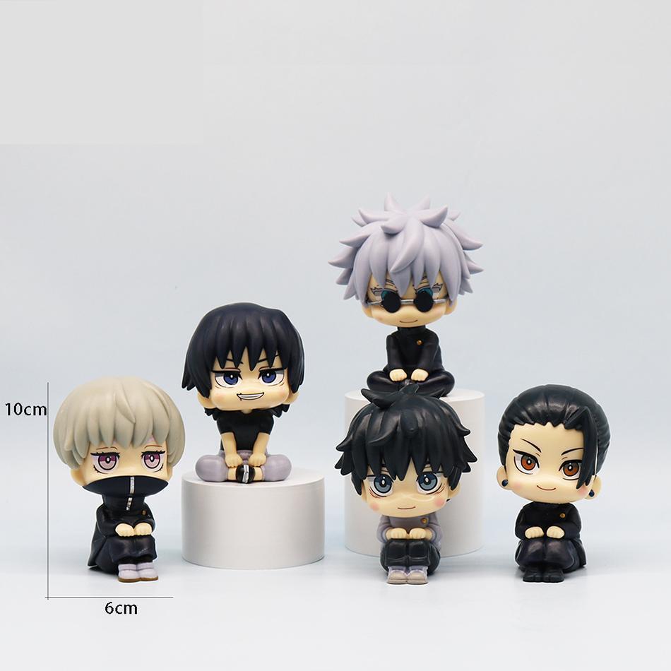 New 5Pcs/set Jujutsu Kaisen Cute Yuji Itadori Gojo Satoru Q Ver. PVC Action Figures Anime Figure Model Toys Collection Doll Gift