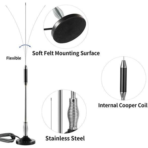 27MHz Heavy Duty  Mount CB Radio Base Station Antenna Kit Compatible with Mobile/ Radio  Midland Uniden Maxon  Anytone   Mobile Handheld CB Radio,