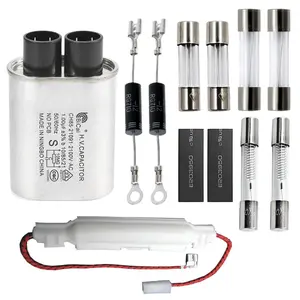 Home Microwave Oven Repair Kit - HV Capacitor 2100V 1.0uF, Diode CL01-12, Slow Blow Fuse 5x20mm, 6x30mm 20A, 6x40mm 0.75A 0.8A 5KV