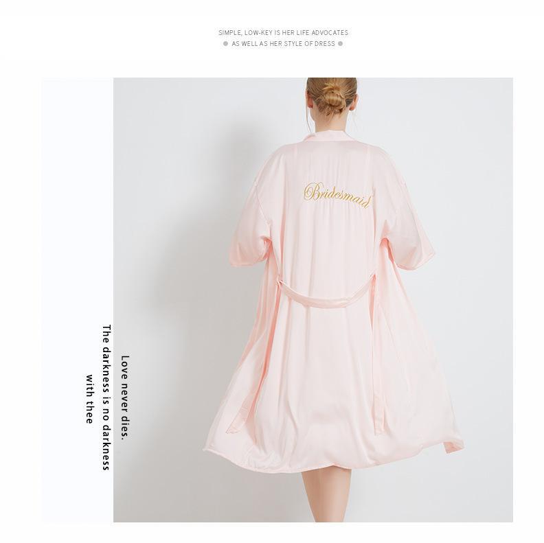 Women Kimono Bathrobe Gown Sexy Sleepwear Satin Home Clothing Intimate Lingerie Casual Bride Bridesmaid Wedding Gift Nightgown
