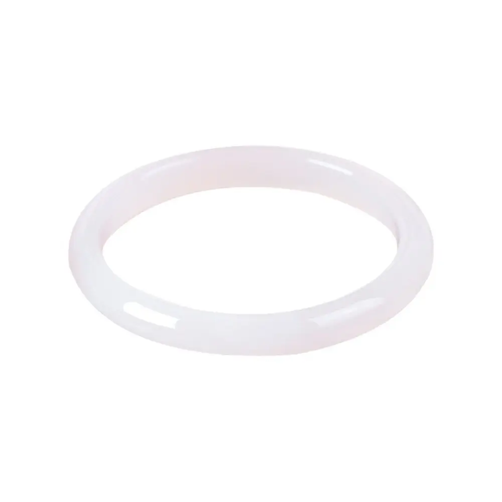 High Ice White Chalcedony Bangle, White Moonlight Plain Round Bangle for Women, Agate Bracelet, Natural Color Lychee Jelly Style