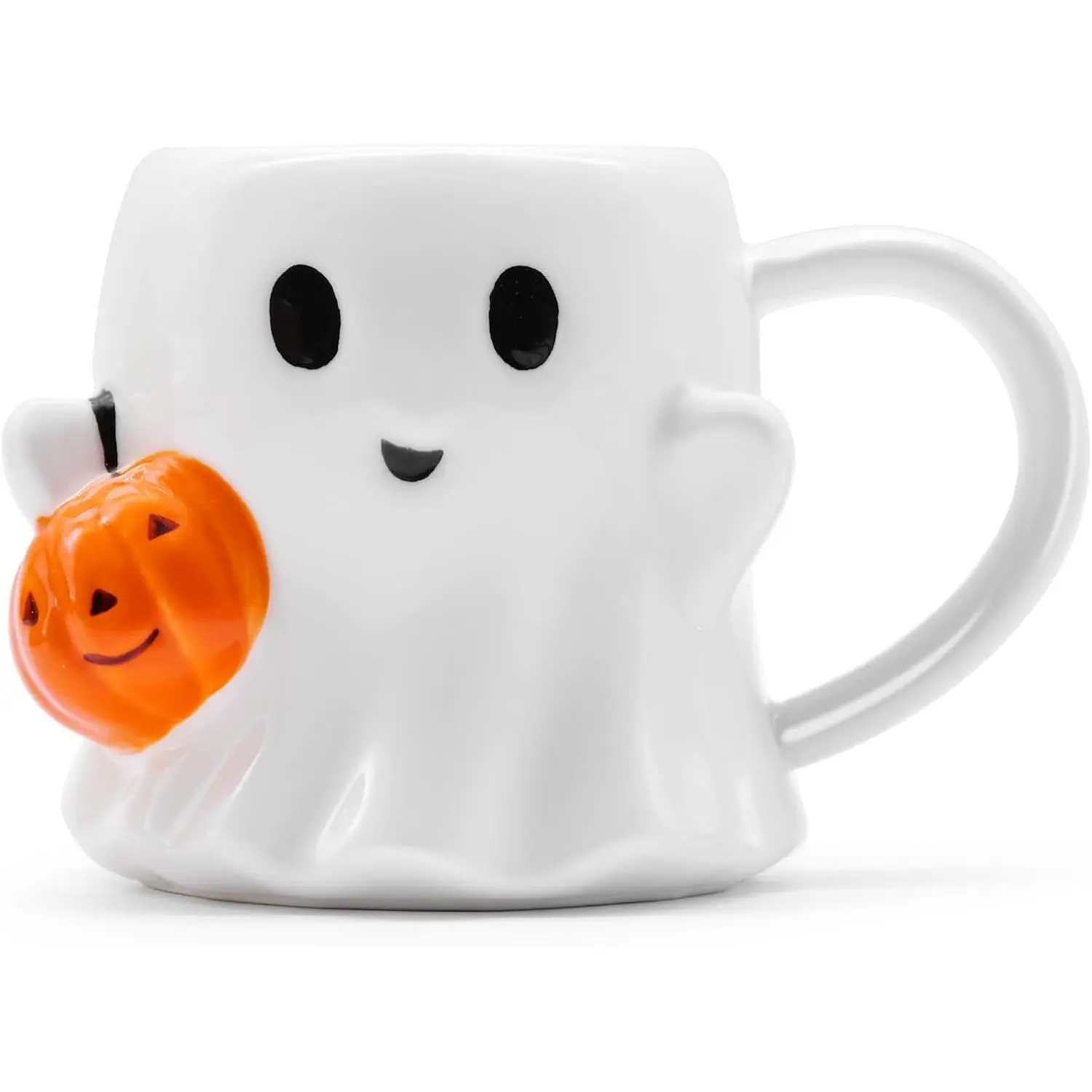 20oz Sturdy Novelty Ceramic Halloween Mug - Cute Pumpkin-Decorated Reusable Washable Coffee Cup, Large Kitchenware Drinkware Gift for Adults