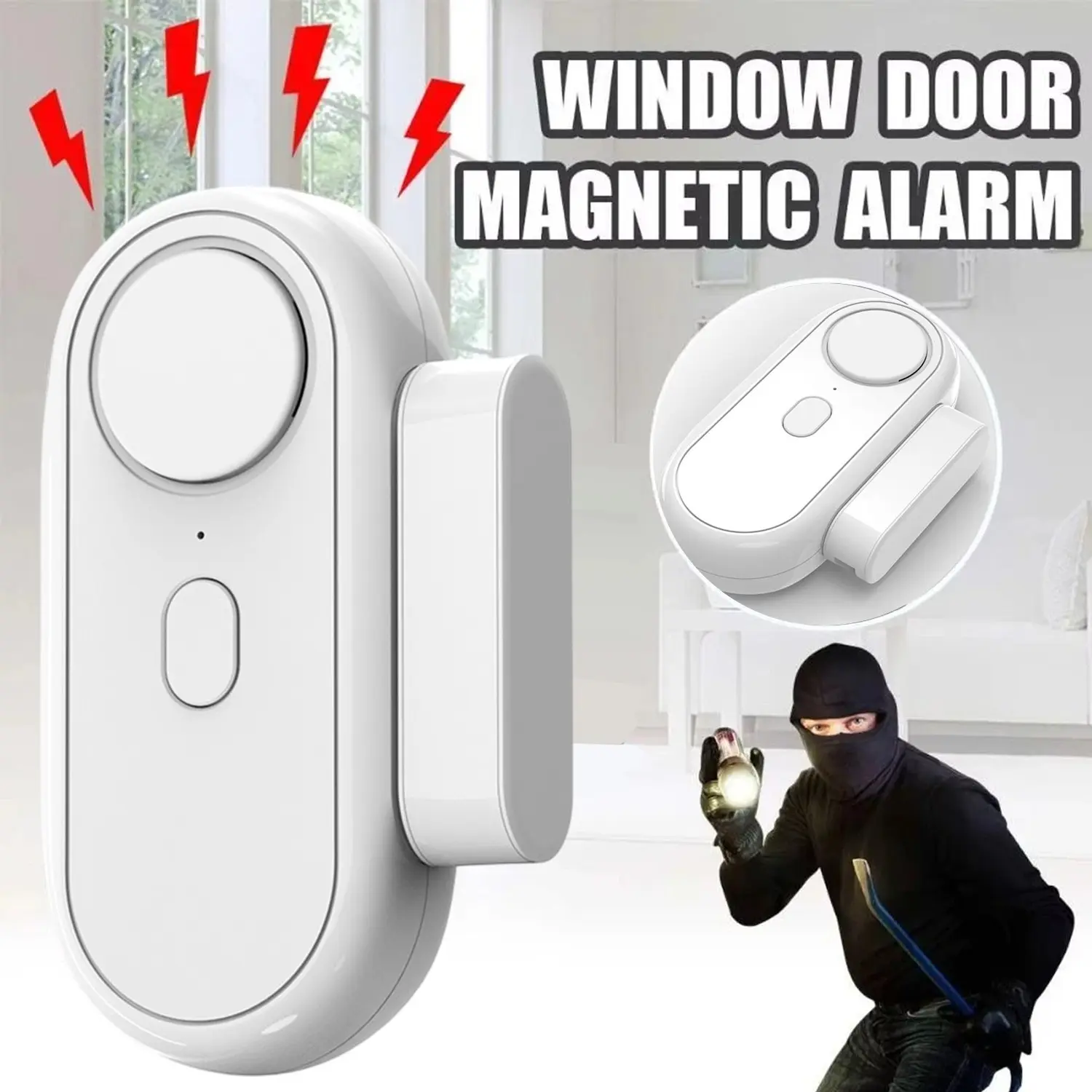 120db Window Alarm System, 6 Modes Security Alert & Doorbell Sound, Magnetic Sensor, Wireless Home Safety Device, Easy Install, Child Protection