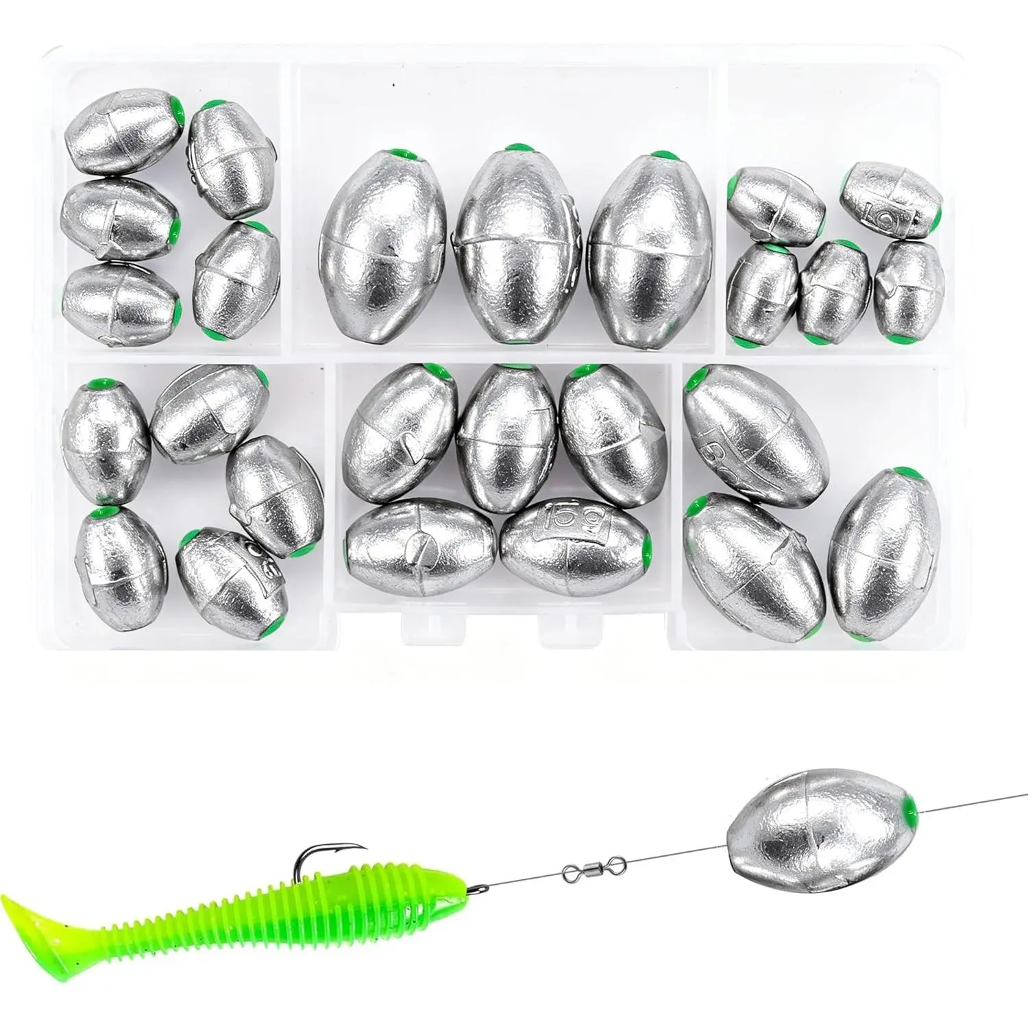 Egg Weights Egg Fishing Sinkers Lead Weights Catfish Weights Slide Sinkers for Fishing Line Assortment