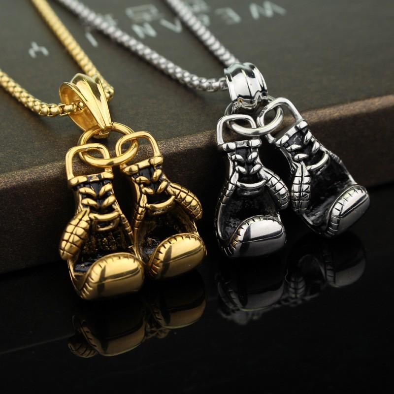 Trendy Hip Hop Style Boxing Gloves Pendant Necklace Decorative Accessories For Holiday Party Gift Boys And Girls Accessories
