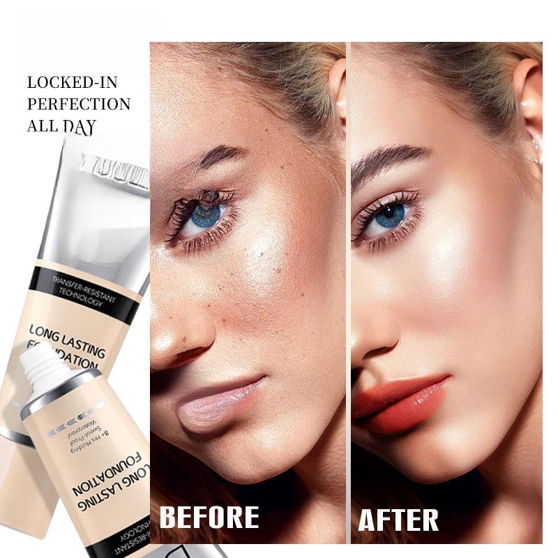 Isolating foundation liquid, long-lasting, non-fading, moisturizing, concealing, oil-controlling base makeup foundation, natural-looking cream for women