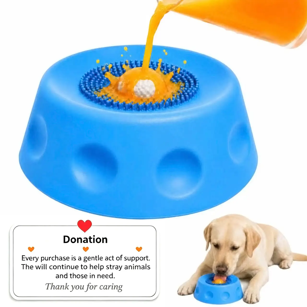 Slow Feeder Dog Bowl for Fast Eaters, Rotating Puzzle Bowl with Extra-Large Suction Base, Stays Put While Dogs Eat, Anti-Gulp Non-Slip Food-Grade Silicone Feeder, Dishwasher Safe for All Breeds