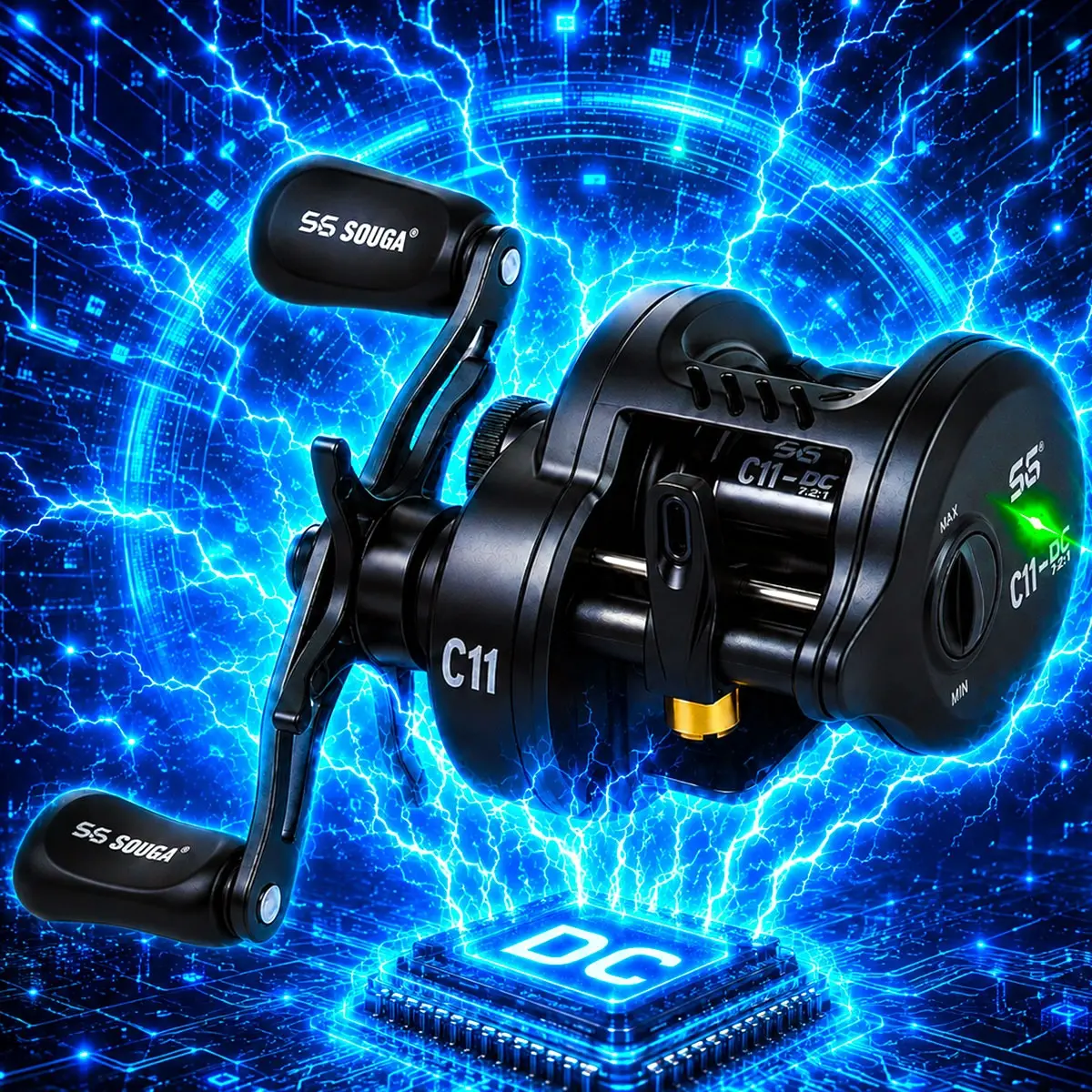 Sougayilang Baitcasting Fishing Reel Ultralight 5+1BB  7.2:1 Gear Ratio B DC Round  Baitcaster Reel Smooth and Sensitive Trolling Fishing Reel for Freshwater Saltwater Fishing