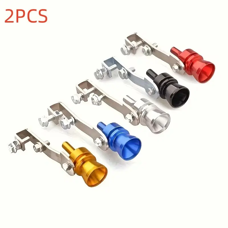 2-Piece Turbo Exhaust Whistle Kit, Automotive Heavy Aluminum Resonator, Secure Mount, Boosts Engine Power & Noise, Perfect for Father's Day Gift