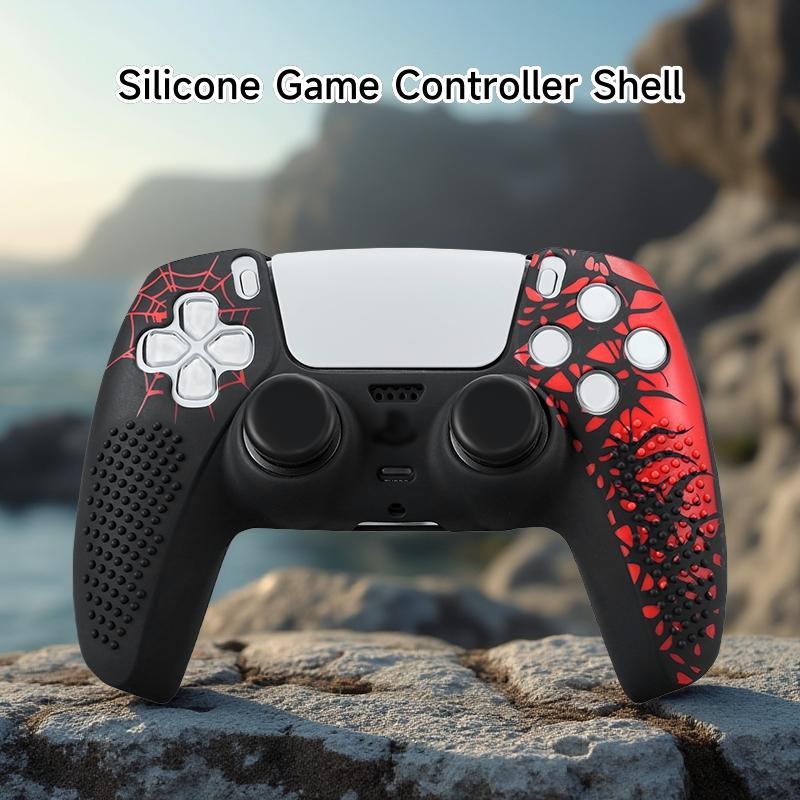 Silicone Game Controller Protective Case, Game Controller Protector with 2 Thumb Grip Cap, Soft Shell, Gaming Accessories for PS5 Controller, Cover