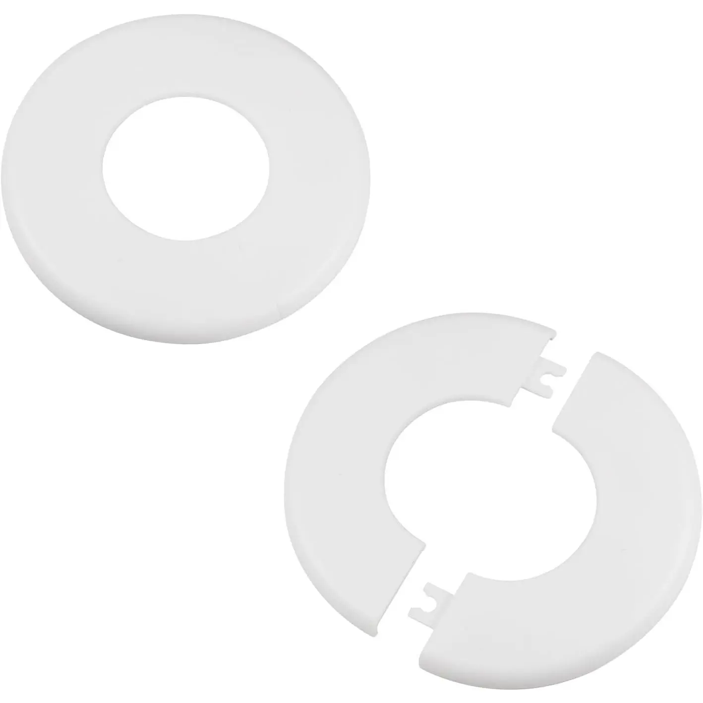 2 count Self-Adhesive Split Flange for 2" Pipe, ABS Round Escutcheon Plate | 4.5"/116mm OD Pipe Cover, Plumbing Wall Hole Cover for Water Pipe Faucet, Bathroom Kitchen Sink Pipe (White)