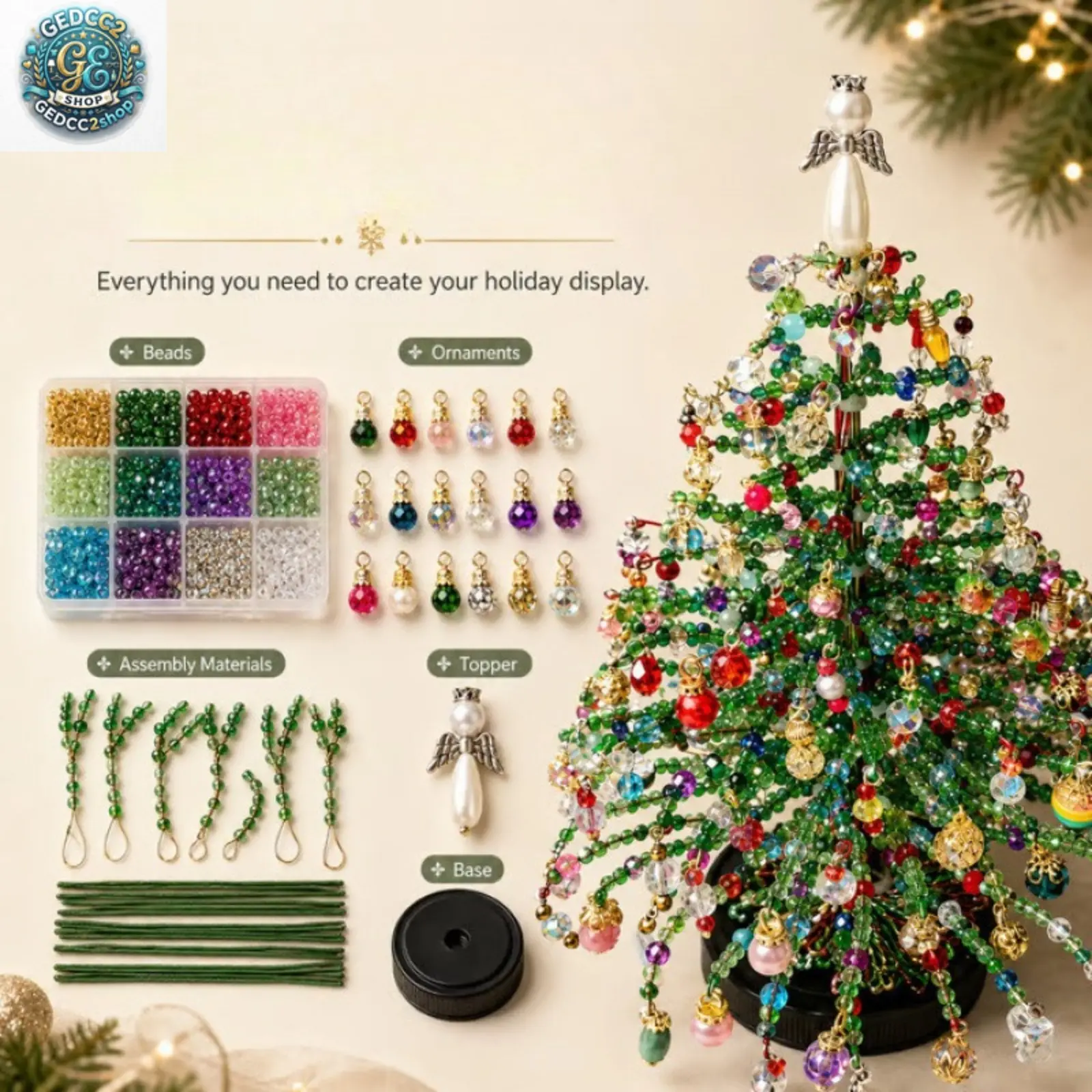 DIY Beaded Craft Kit, Handmade Bead Tree Decoration Set for Jewelry Making, Home Decor, Holiday Crafts & Creative Projects