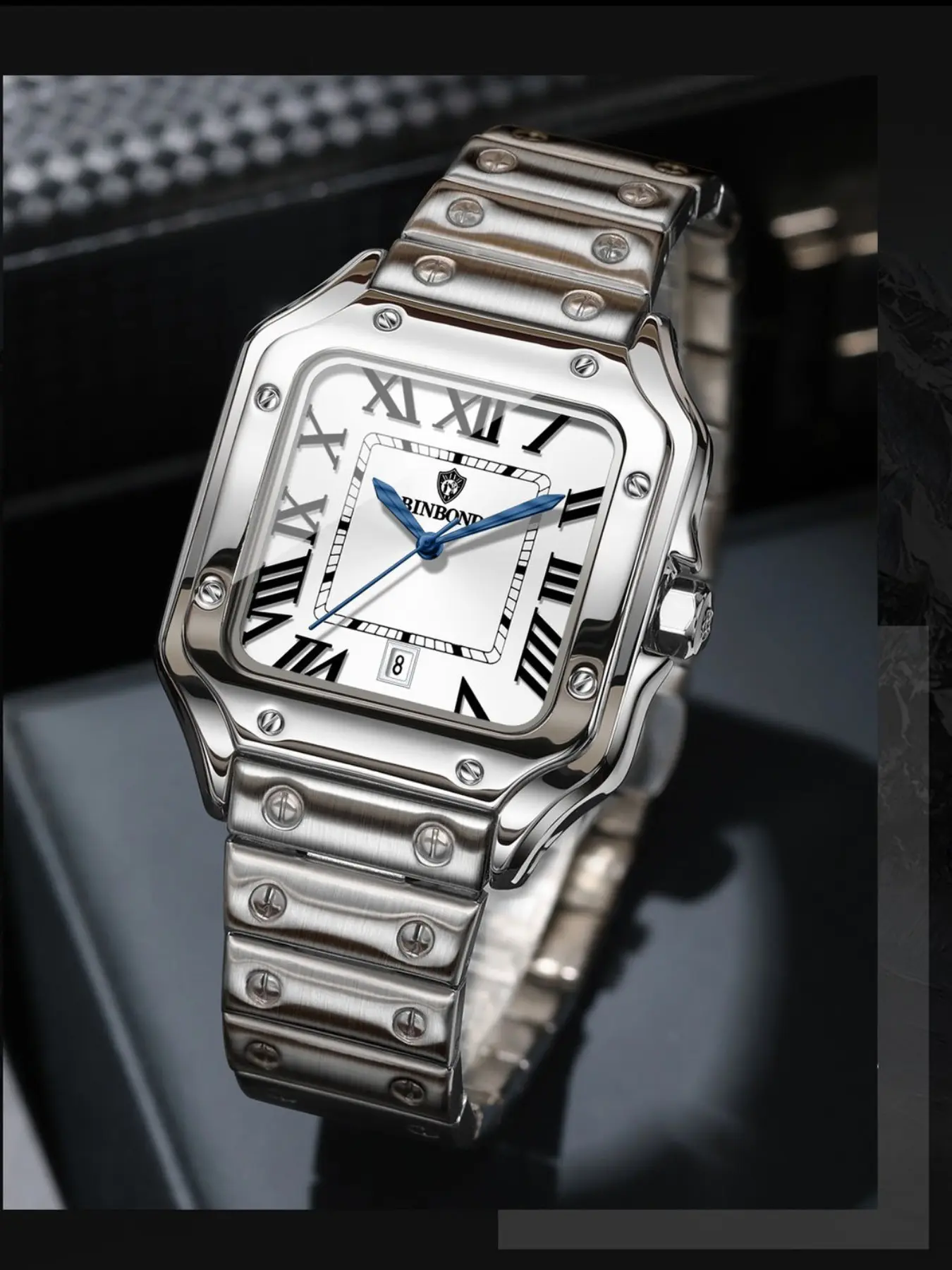 Fashionable Color Blocked Stainless Steel Strap Men's Watch, Unisex Couple's Analog Quartz Watch, Casual All Seasons Timepiece, Analogue Quartz Watch