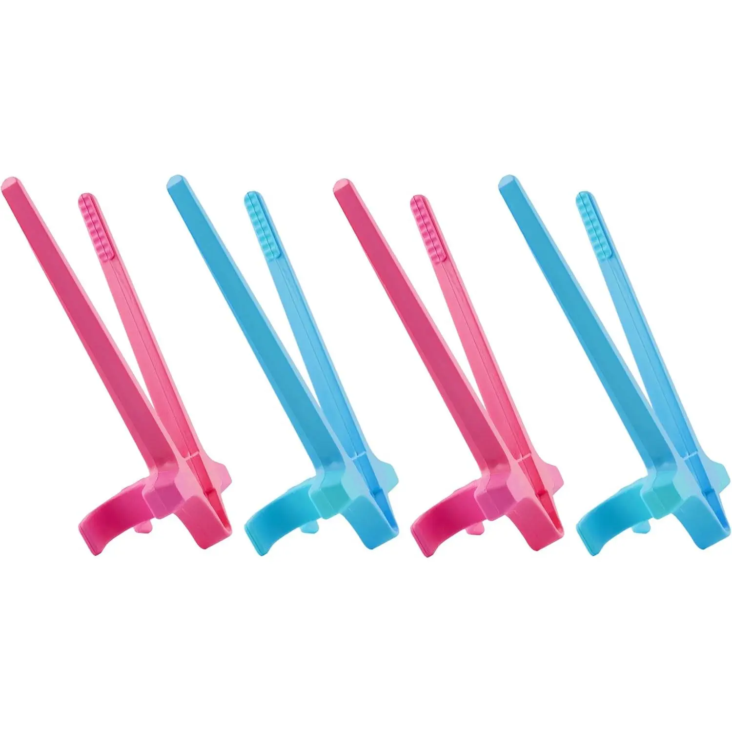 Snack Tongs - 4 count (2 Blue, 2 ) Finger Chopsticks for Gaming and Snacking - Chip Chopsticks and Snack Grabber for Mess-Free Eating,  and Comfortable Fit -  Gifts for Gamers