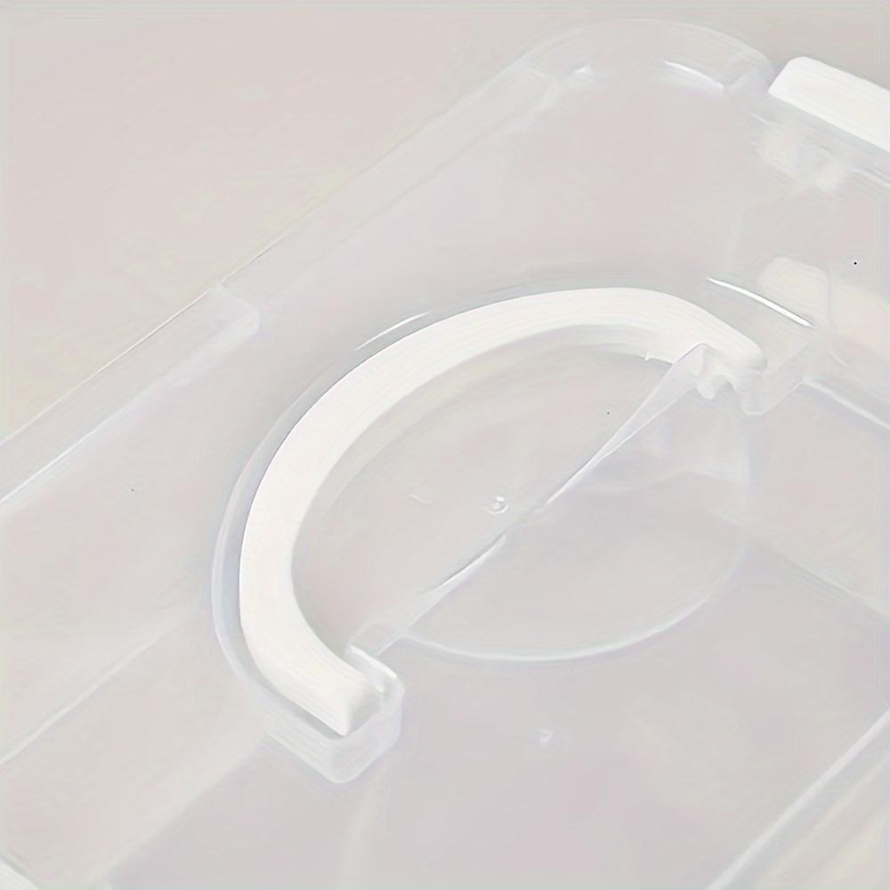 Stackable large-capacity transparent plastic storage box with lid and handle, compartmentalized drawers suitable for building blocks, hair accessories, jewelry, stationery, toys - household, office, travel portable organizer, easy to view, easy-grip