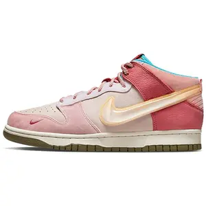 Nike Dunk Mid Strawberry Milk Sneakers for Men and Women – Soft Pink, Mid-Top Verifiable, with credentials and supporting global authentication