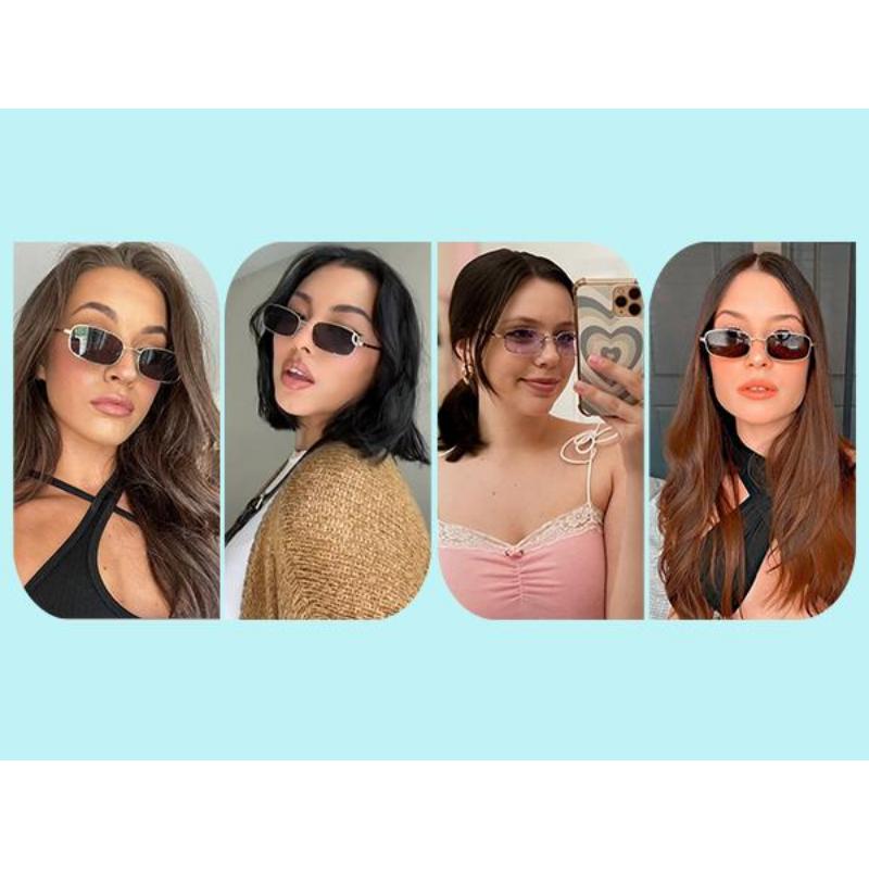 SOJOS Small Y2k Narrow Rectangle Sunglasses Womens Mens Retro 80s 90s UV400 Sunnies.