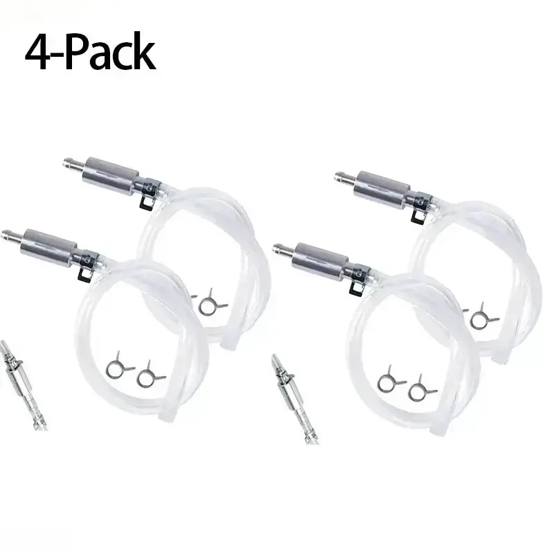2 Pack & 4 Pack Soft Brake Bleeder Hose Tool Kit with Metal Clamps and One-Way Check Valves, Universal Hydraulic Brake Clutch Bleeding Maintenance Set for Cars Motorcycles ATVs, Essential Repair Accessory for Professional Technicians