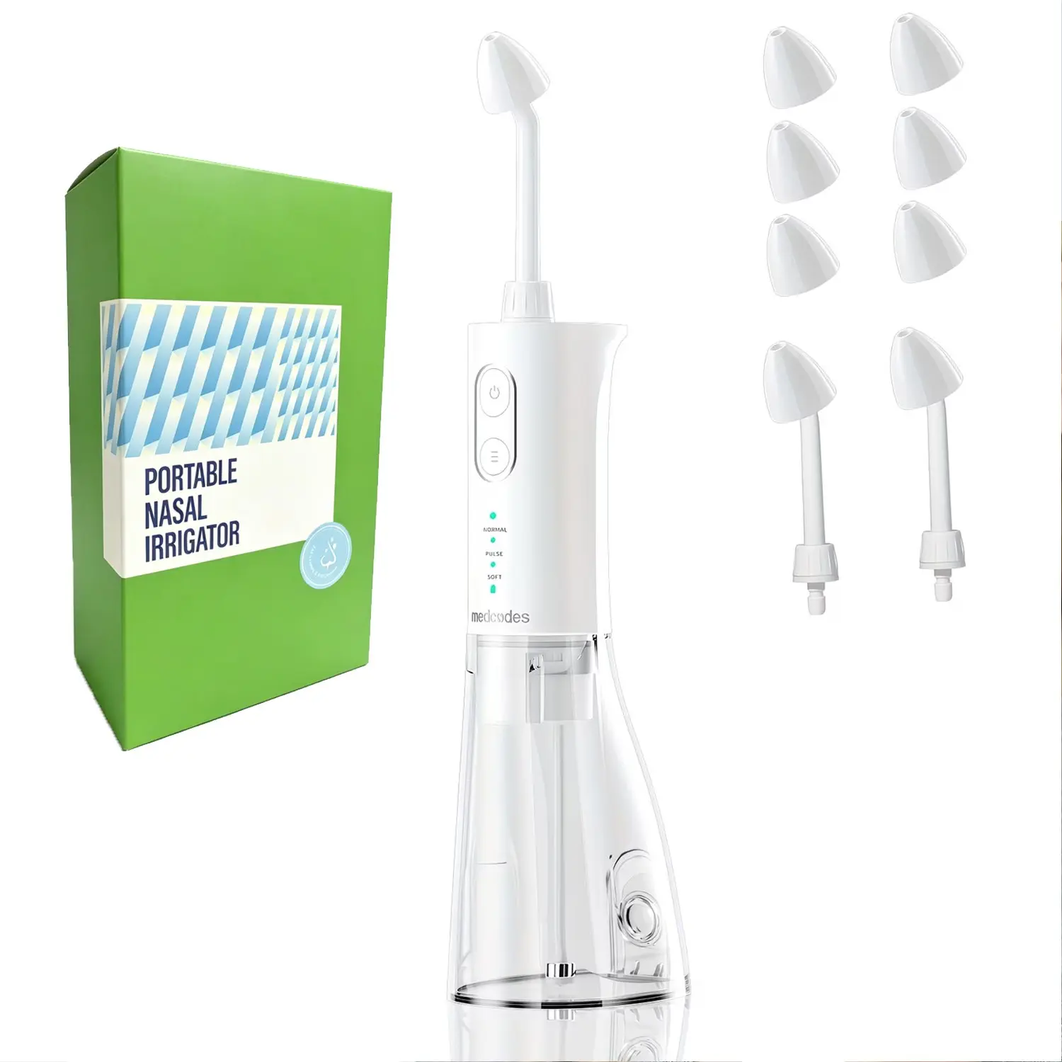 Portable Electric Nasal Irrigator, 300ML Ipx7 Waterproof System, 4 Nozzles, Adjustable Pressure, Rechargeable, Ideal for Allergy Sufferers