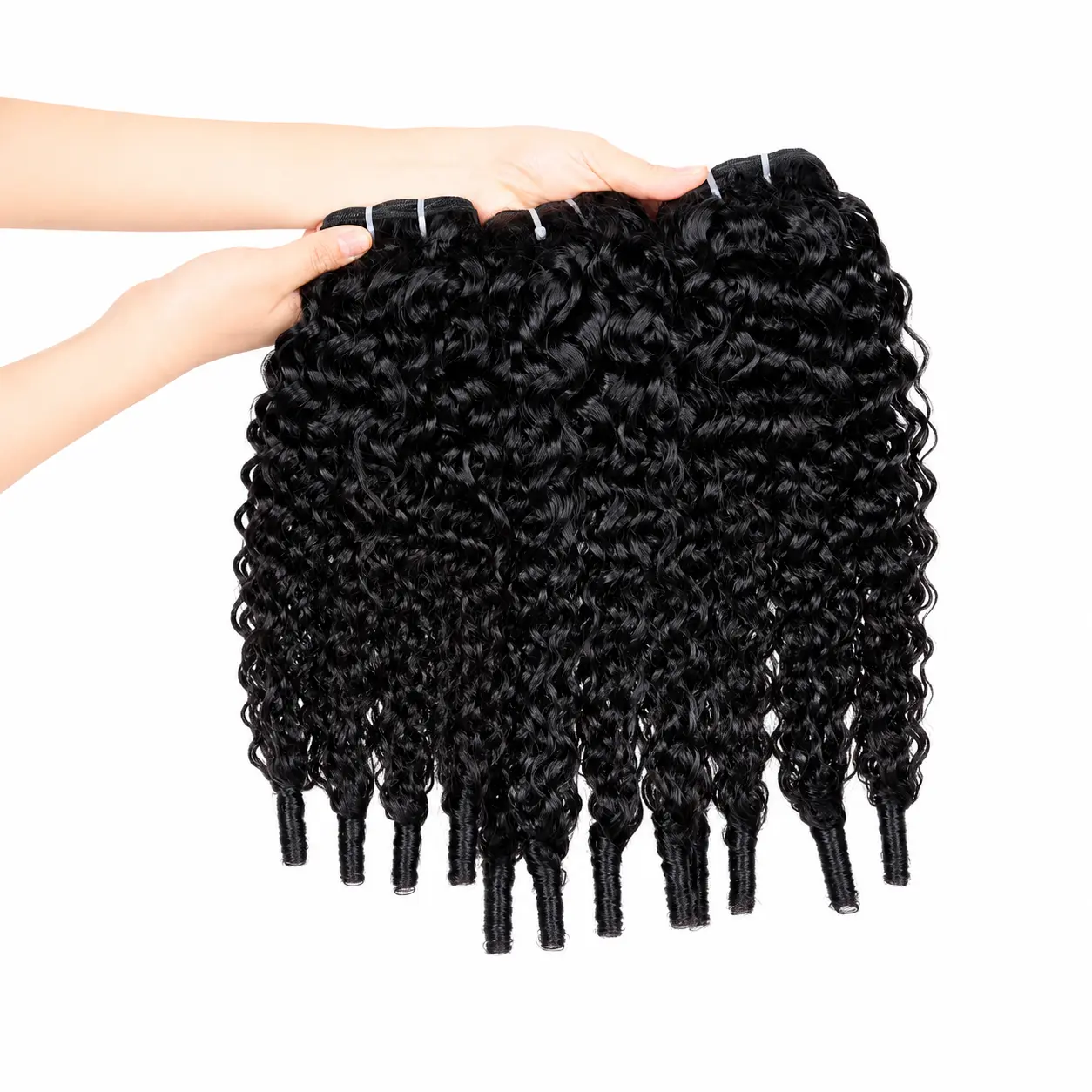 3 Pcs Burmese Curly Human Hair Bundles Unprocessed Virgin Burmese Hair Natural Black Curly Weave With Double Weft Thick Full Ends Soft & Bouncy Cuticle Aligned Low Shedding Tangle-Free Dyeable & Heat Styled for Black Women