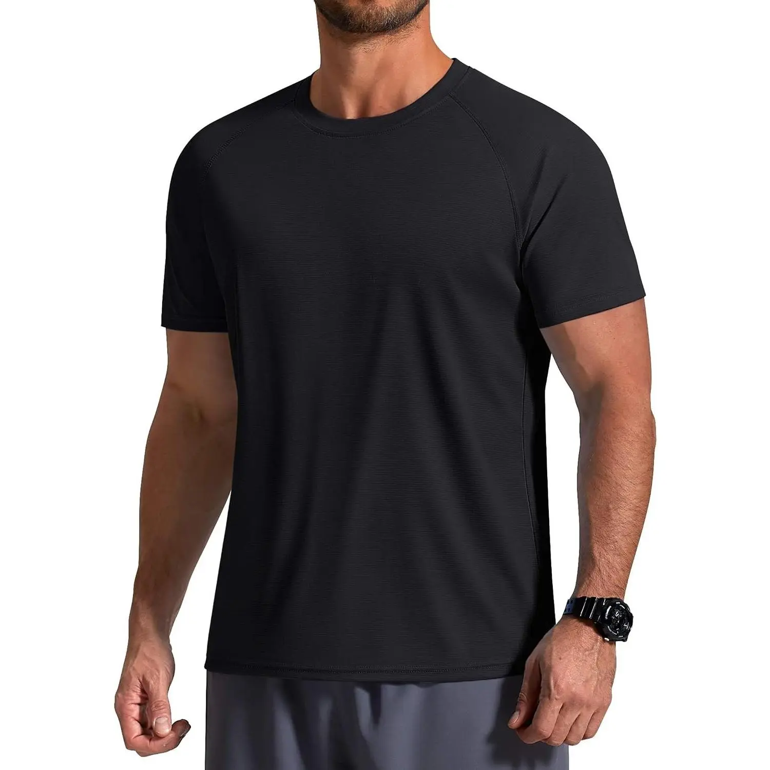 Mens Swim Shirt Short Sleeve UPF 50+ Sun Shirts Rash Guard Quick Dry Beach Water T Shirts for Men