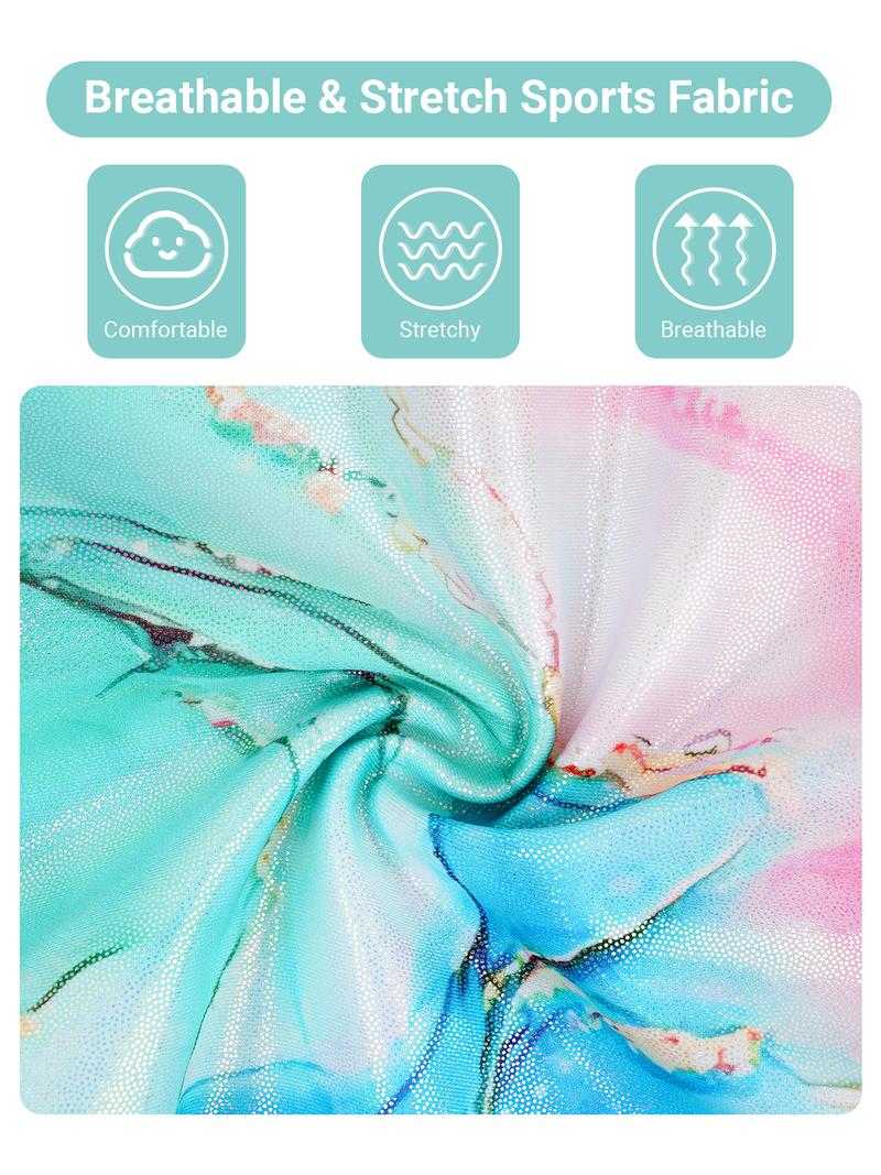 Gymnastics Leotards for Girls, Sparkly Dance Unitards with Shorts Ballet Biketards Outfit for 3-12 Years