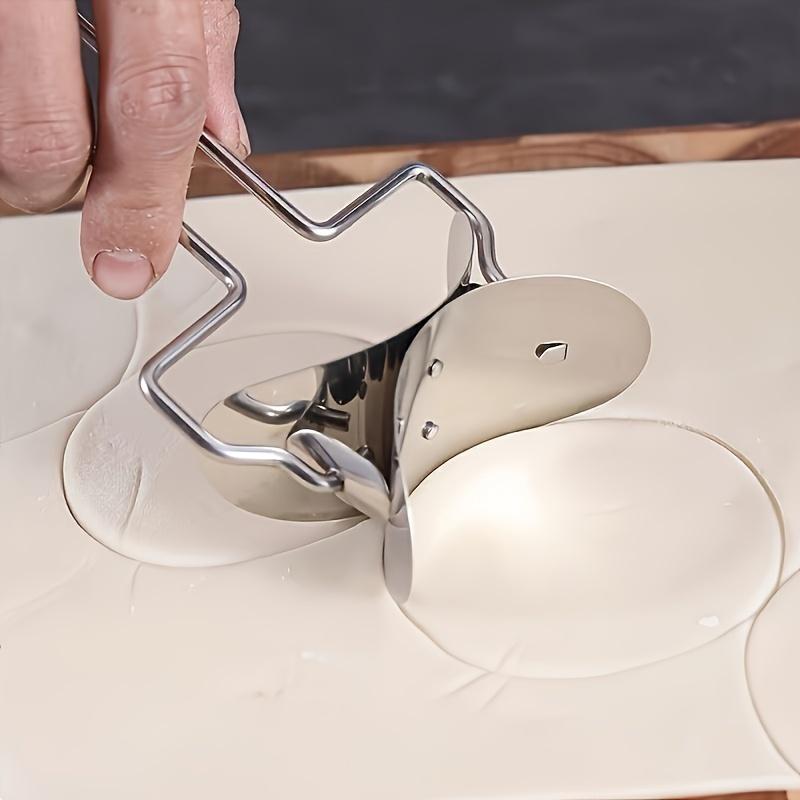 [Durable Build] Yuhuphyllic Stainless Steel Dumpling Maker - Automatic Dough Cutter and Pastry Press, Ergonomic Handle, Ideal for Home Kitchen Cooking and Baking, Dumpling Maker Press