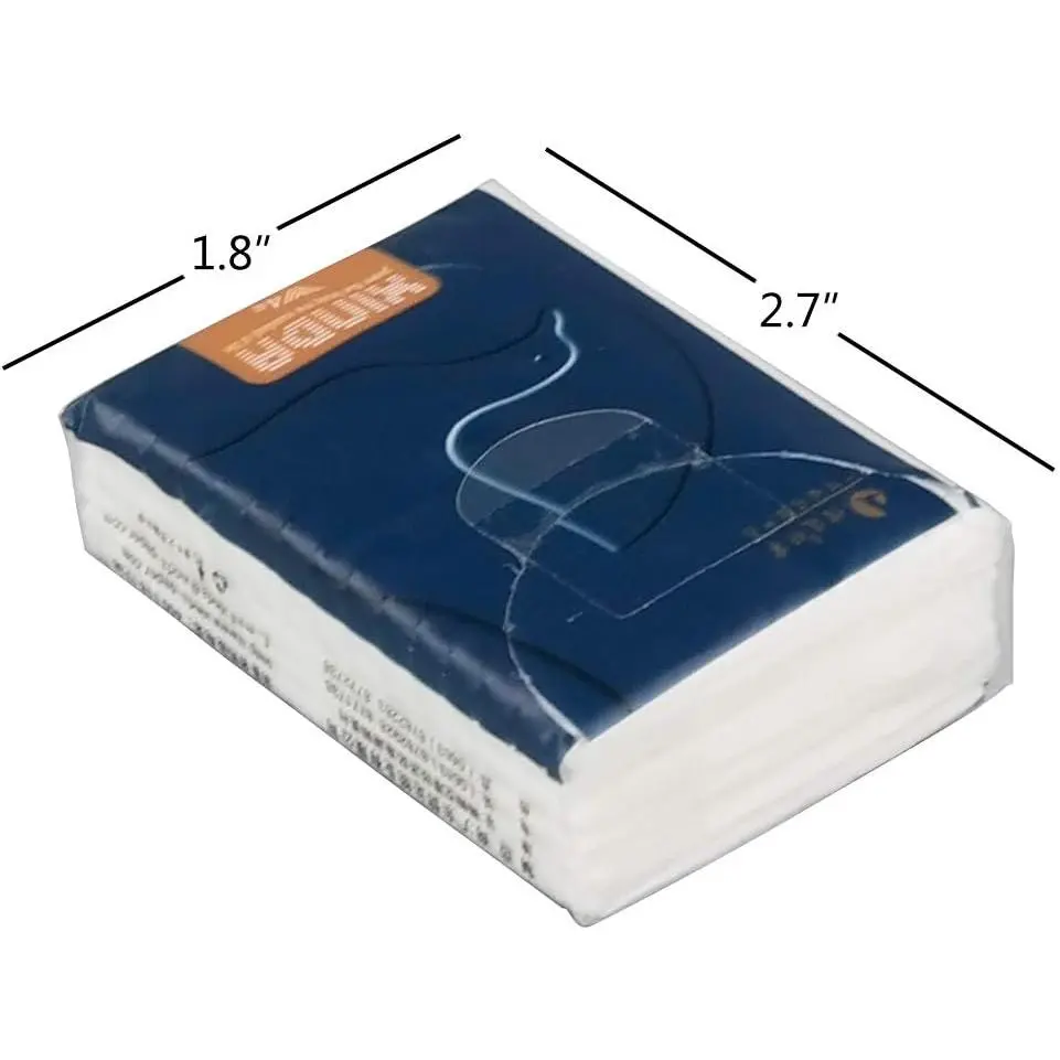 100 Pack of Mini Pocket 4-Ply Soft and Unscented Facial Tissues