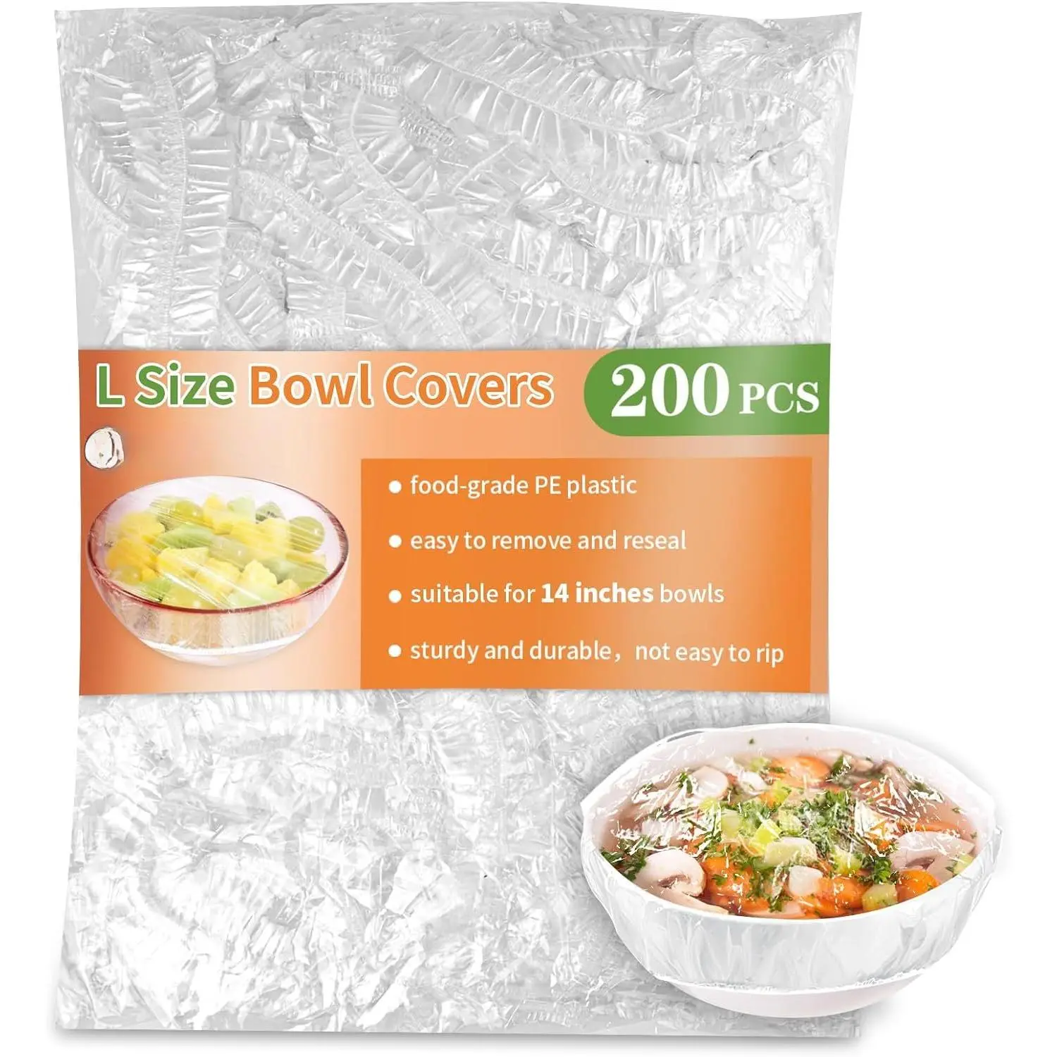 Bowl Covers for Bread Proofing, Plastic Shower Cap for Sourdough, L | 200 count, Elastic and , Keep  , Fits  Bowl Plate Banneton up to 11" Across, Sourdough Tool Accessories