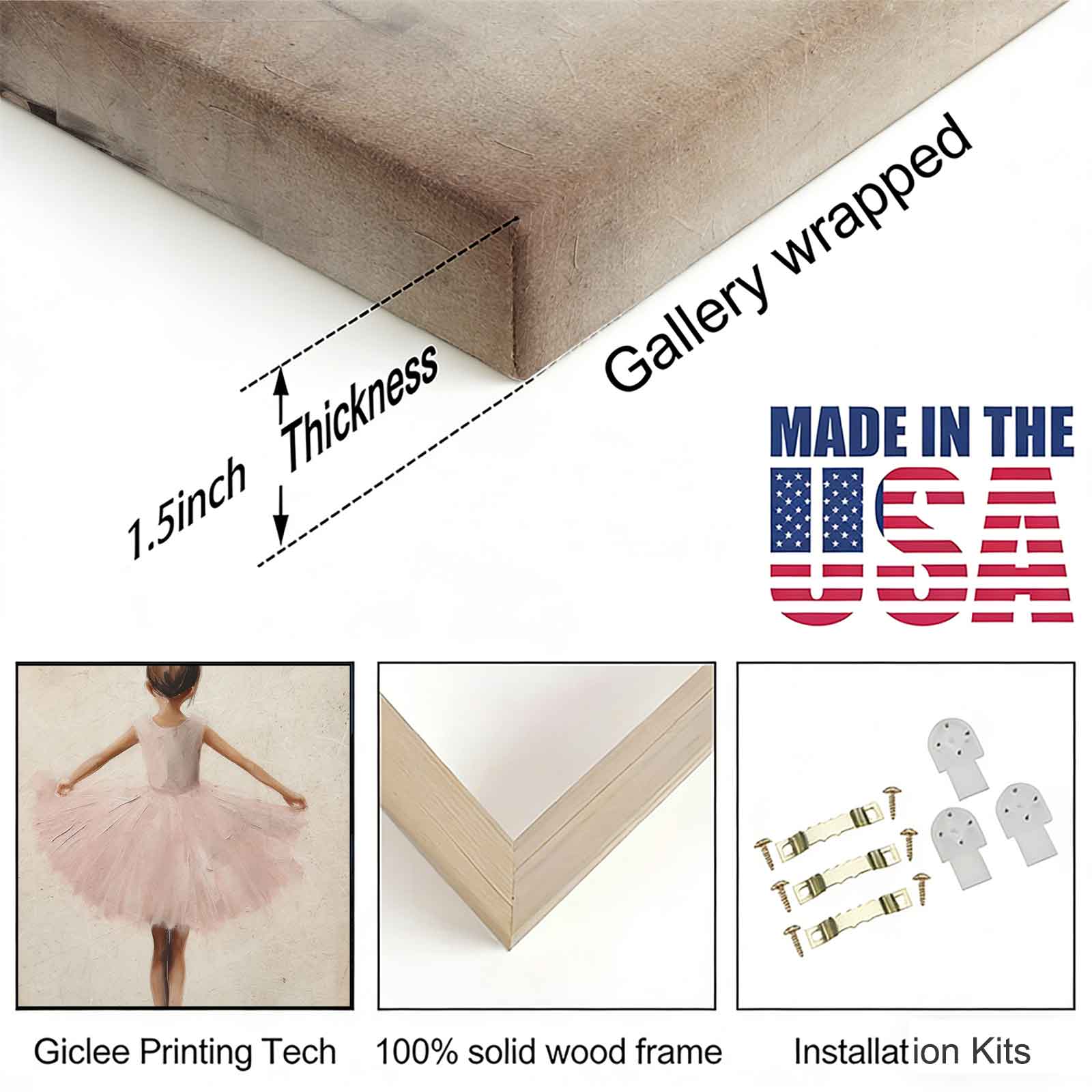 Vintage Little Ballerina in Pink Tutu Oil Painting Canvas Wall Art, Cute Ballet Dancer Print, Aesthetic Nursery/Girls Room Decor, Elegant Dance Studio Poster, Unique Gift for Ballerina Lovers