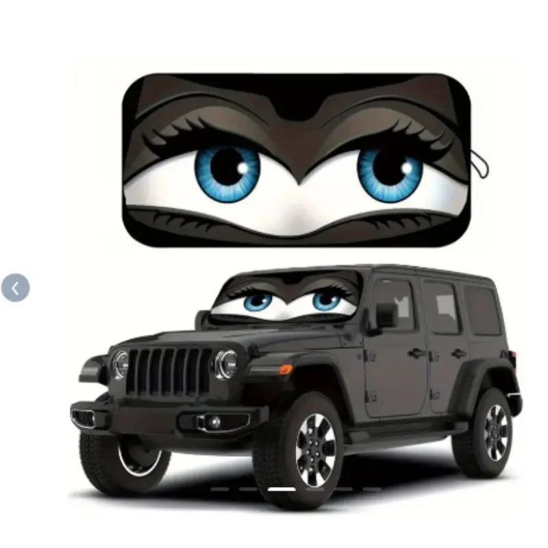 Cartoon Foldable Car Windshield Sunshade, Summer Fun Car Accessory, UV Protection, Easy Installation, Universal Fit for Cars and Suvs, Car Sunshades for Windshield