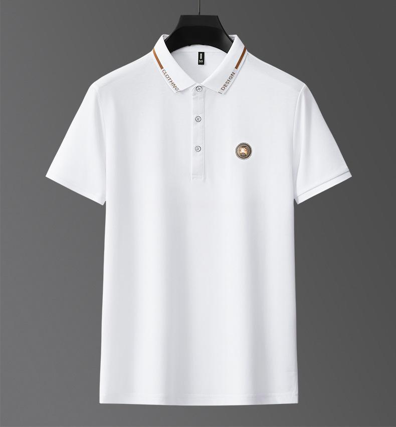 New Spring/Summer Lightweight Embroidered Straight Fit Short Sleeve Men's Polo Shirt for Business Casual Daily Wear, In Stock