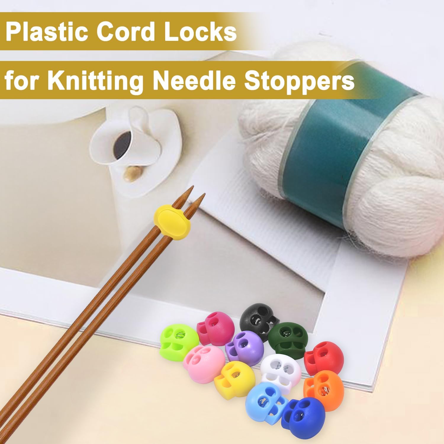 12 Pack Plastic Spring Cord Lock Toggle Stopper for Drawstring, Paracord Cord Stop Elastic Shoelace Lock Shoe Lace No Tie Fastener Slider Clip Double Hole Assorted Color