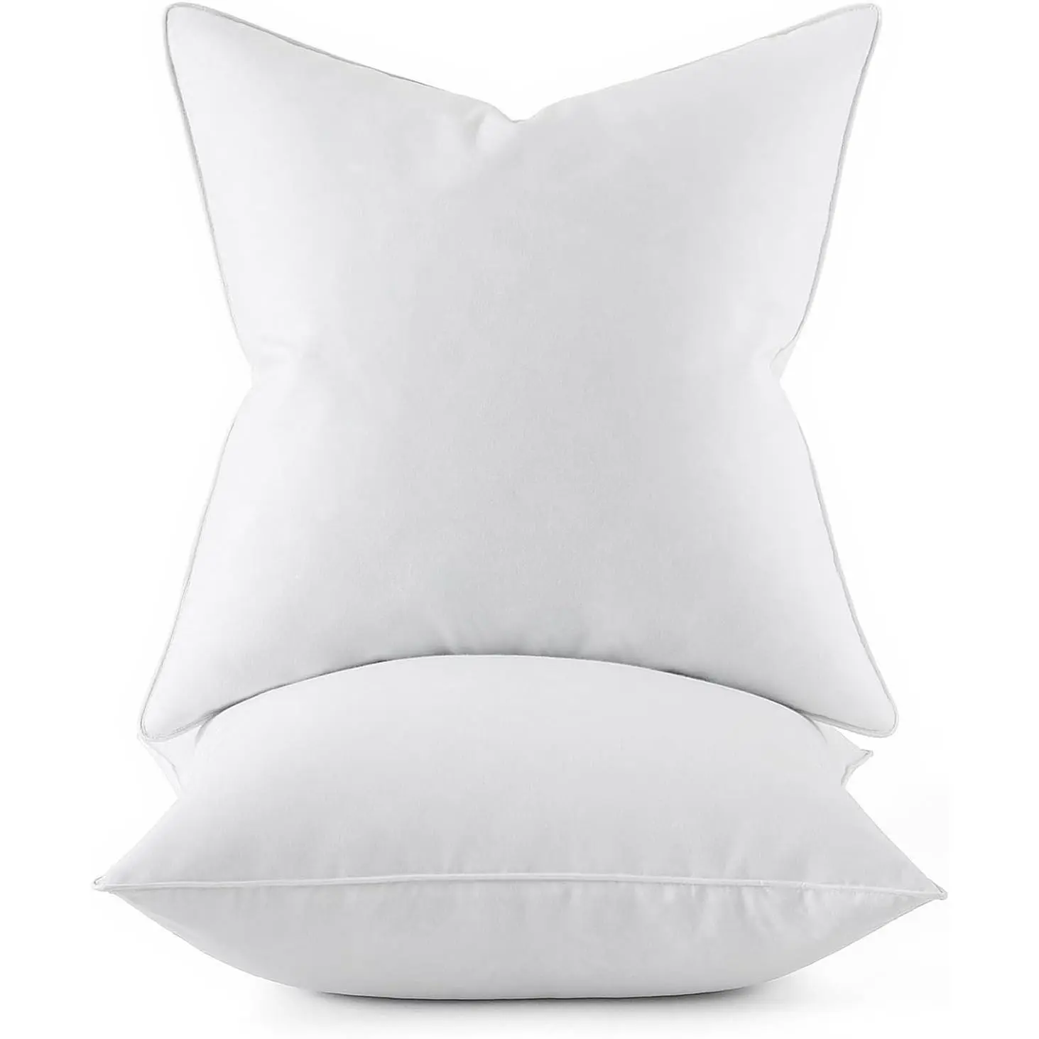 20x20 Feather Down Pillow Inserts Set of 2 Fluffy for Chop Look | Throw Pillows for Bed Couch Sofa, Fluffy Plump and No Smell Feather Down Fills with Down-Proof Cotton Cover