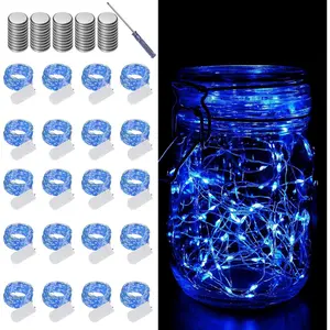 20 Pack Fairy Lights Battery Operated - 7ft 20 LED Lights Copper Wire Mini String Light Firefly Light for Mason Jars DIY Crafts Christmas Wedding Party Centerpiece Table Decor,Bluefidget toys