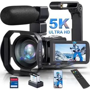 5K Video Camera 64MP Camcorder IR Night Vision Vlogging Camera 18X Zoom WiFi Digital Camera for YouTube 3.0''  Screen Camcorder with 32GB SD Card, Microphone, 2.4G Remote Control
