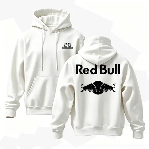 Men's Cotton Racing Graphic Pullover Hoodie - Menswear Apparel, All-Season Longsleeves, Vintage Streetwear, Bold Back Print Casual Men's Hoodies