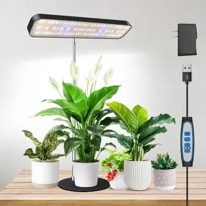 Grow Lights for Indoor , Full  Table  Lights for Growing Small , 5000K White Light LED Indoor  Light with Base, 26 Inch Height Adjustable, 6/12/16H Timer