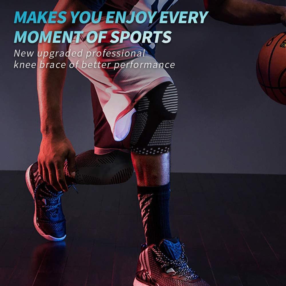 Professional Knee Brace for Pain Relief, 1 Count Knee Cover with Patella Pad & Side Stabilizers, Compression Knee Sleeve for Meniscus Tear, Runner, Workout, Sports Knee Brace, Patellar Knee Brace