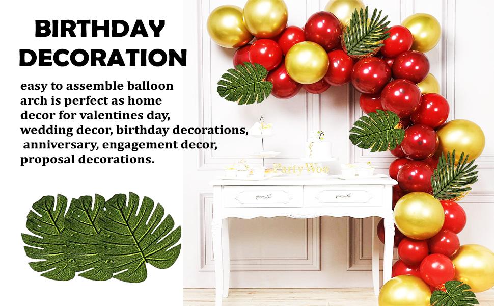 Balloon Garland Kit 115 Pcs Balloon Arch Garland Red Latex Balloons, Metallic Gold Balloons 16 Ft Arch Strip for Anniversary Day Decor Wedding Birthday Decorations Engagement Party Decor