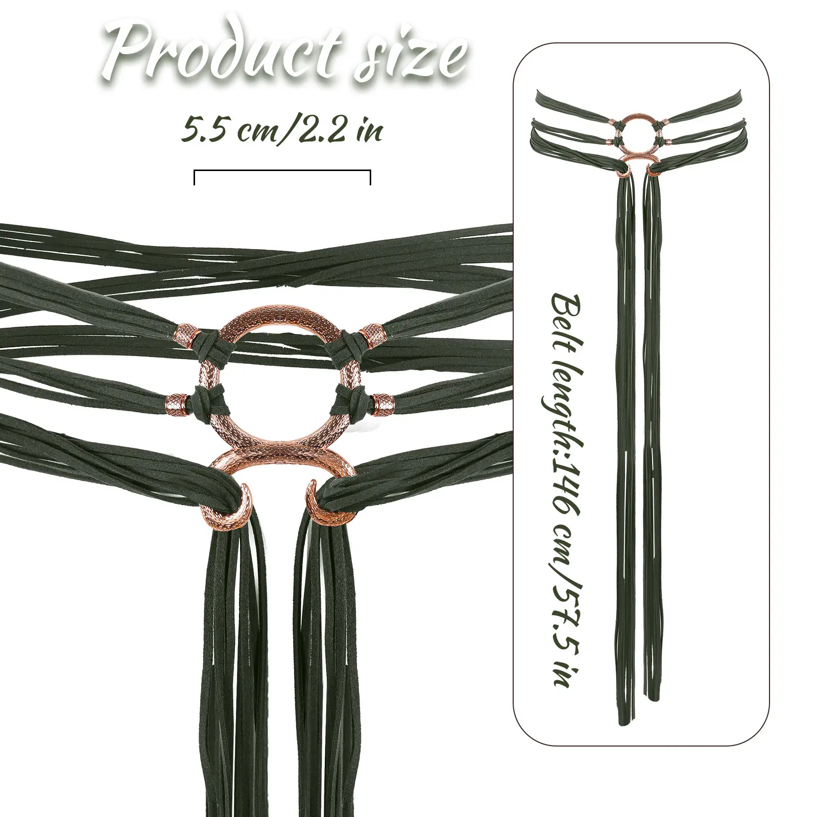 Bohemian vintage style metallic medieval long rope belt, Nordic witch belt, Viking Renaissance clothing accessory, retro style practical ring belt, suitable for Halloween, weddings, banquets, parties, festivals and other occasions.