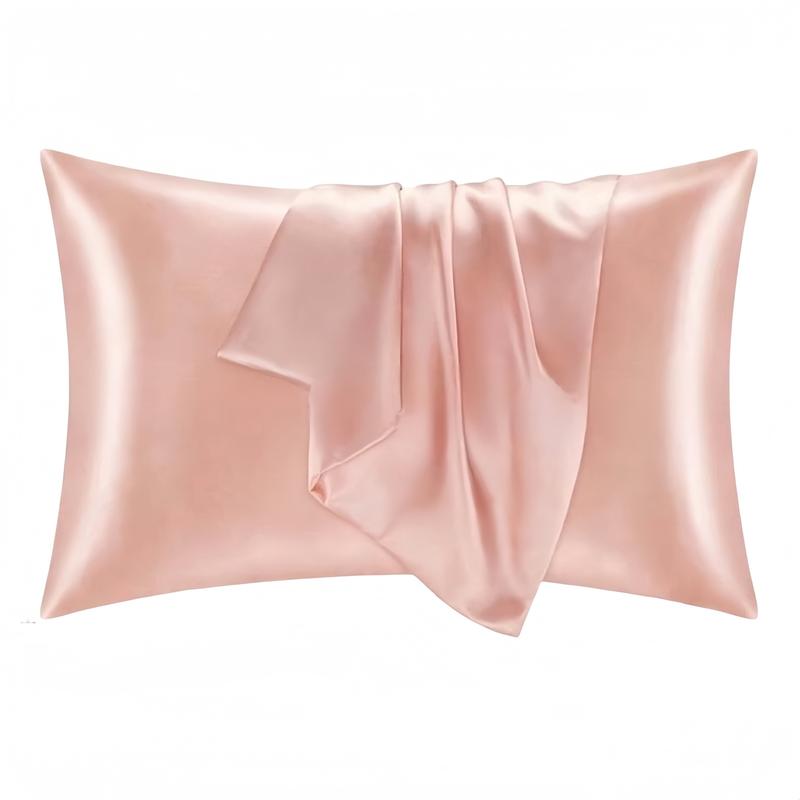 1/2pcs Luxury Soft Silk Pillowcases, Breathable Skin-Friendly Cool Feel, Pure Color Envelope Closure, Bedding Accessories