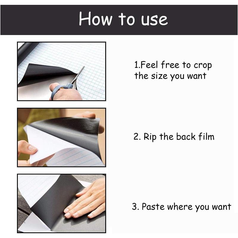 White Board Paper - 17.3" x 78.7" (6.5 ) - Self-Adhesive Dry Erase Board Sheet Sticker Removable Wall  for , Office, School & Home with 3 count Marker Pen