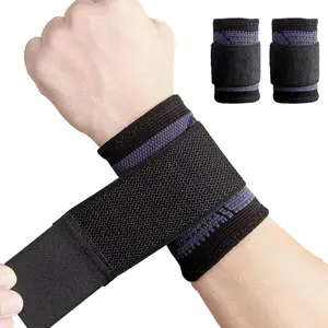 Pack Wrist Brace Carpal Tunnel, Wristbands Compression Wrist Strap, Wrist Wraps Support Sleeves for Work Fitness Weightlifting Sprains Tendonitis Pain Relief Breathable (Black, M)